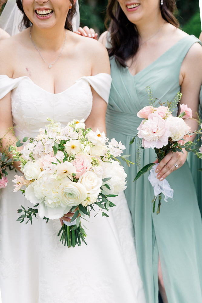 Wedding Photographers in CT and Wedding Videographer | Serving Newport, RI, and New England Areas | Close up photo of bride with bridesmaid